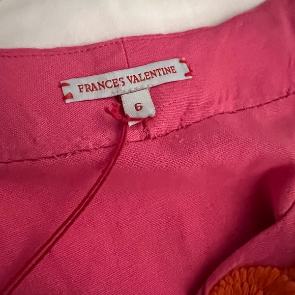 FRANCES VALENTINE Peacock Caftan NWT size 6 pink/coral $600 - Picture 4 of 9